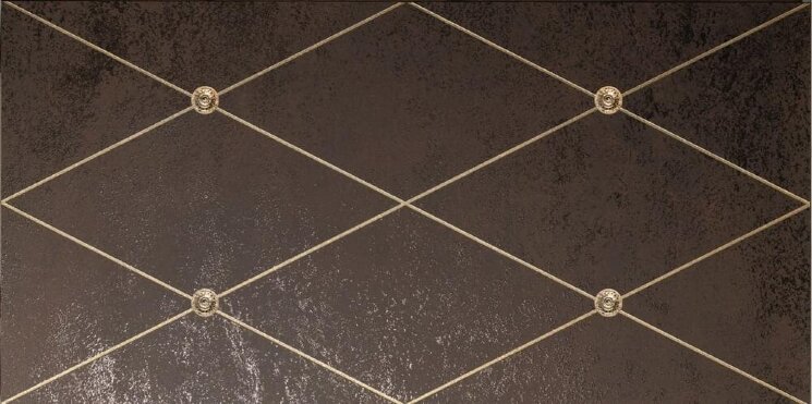 Декор Rhombus Fregio Oro Su Moro 50x100 Ad Maiora Petracers з колекції Ad Maiora Petracers
