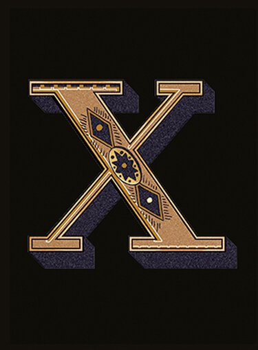 Декор 14,5x19,4 Lettera Nera X - Alphabet - 489930 з колекції Alphabet Versace