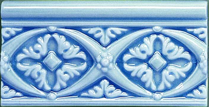 Бордюр (7.5x15) ADMO4001 Relieve Bizantino C/CAzul Oscuro - Modernista з колекції Adex різне