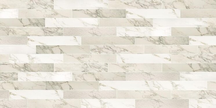 Плитка Calacatta Gold Listello Mix 20x120 Marble Experience Impronta з колекції Marble Experience Impronta