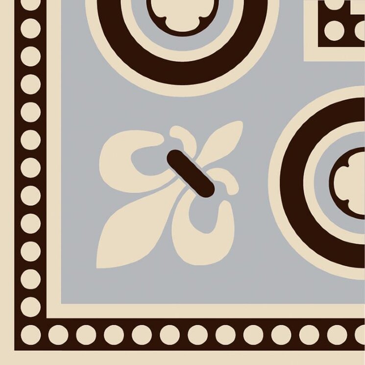 Вставка Telford Corner Black On Dover White 7.5x7.5 Victorian Floor Tiles Original Style з колекції Victorian Floor Tiles Original Style