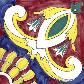 Декор (20x20) Barocco Rosso EBlu Mediterranea - Ceramica Artistica Vietrese з колекції Ceramica Artistica Vietrese Giovanni De Maio