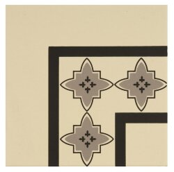 Декор Marrakech Border Light Grey And Black On White 15.1x15.1 Odyssey Original Style