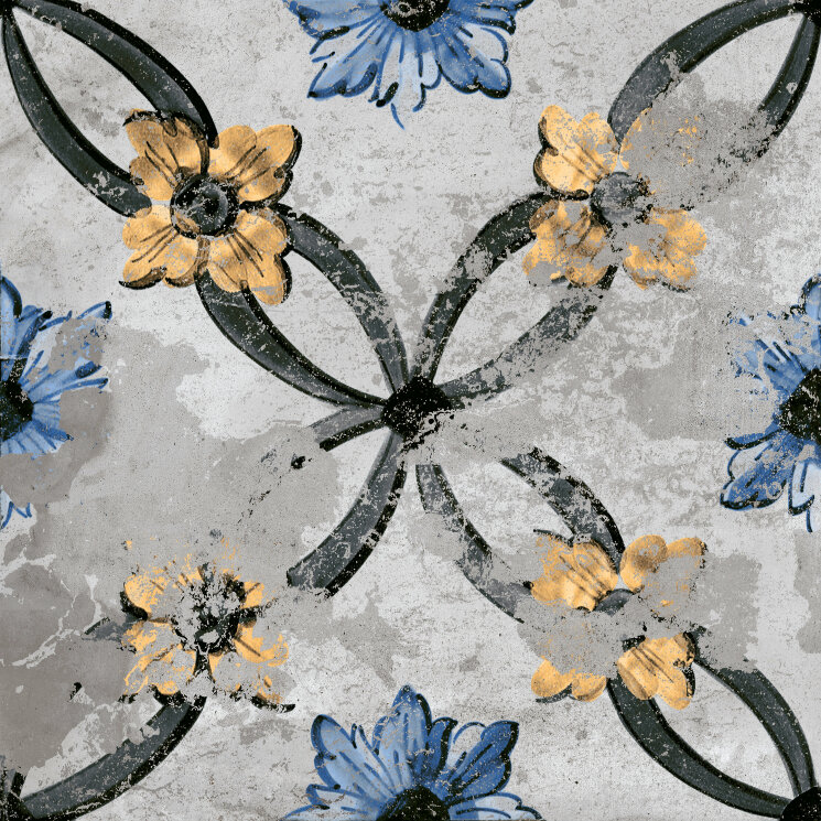 Плитка 90x90 Mon Amur Gris Decoro Fp2 Rs - Mon Amur - M3E7 з колекції Mon Amur Tuscania