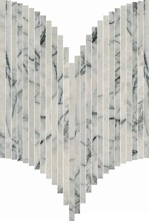 Мозаїка 28x60 9147 Mos.Ventaglio.Lilac Grey Lux ABK Sensi Signoria з колекції Sensi Signoria ABK