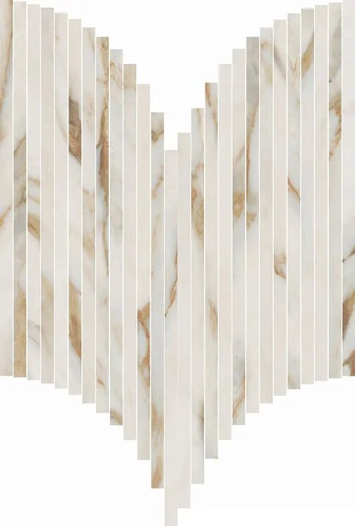 Мозаїка 28x60 9148 Mos.Ventaglio.Calacatta Vena Oro.Lux ABK Sensi Signoria з колекції Sensi Signoria ABK Мозаїка 28x60 9148 Mos.Ventaglio.Calacatta Vena Oro.Lux ABK Sensi Signoria з колекції Sensi Signoria ABK