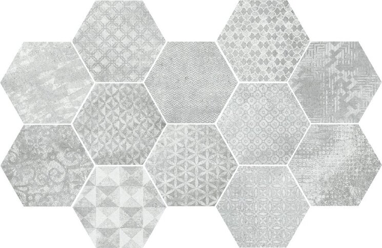 Плитка (21x18.2) OVER ESAGONO INSERTO SILVER - Over з колекції Over Mo.da Плитка (21x18.2) OVER ESAGONO INSERTO SILVER - Over з колекції Over Mo.da