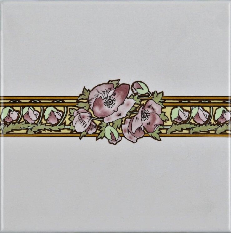 Декор Nocturnal Slumber Border Tile 15.2x15.2 Artworks Brilliant White Original Style з колекції Artworks Brilliant White Original Style