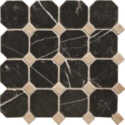 Мозаїка Black Crema Octagon Dot 30x30 Mosaics Original Style