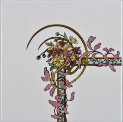 Декор Spring Left Hand Corner Tile 15.2x15.2 Artworks Brilliant White Original Style