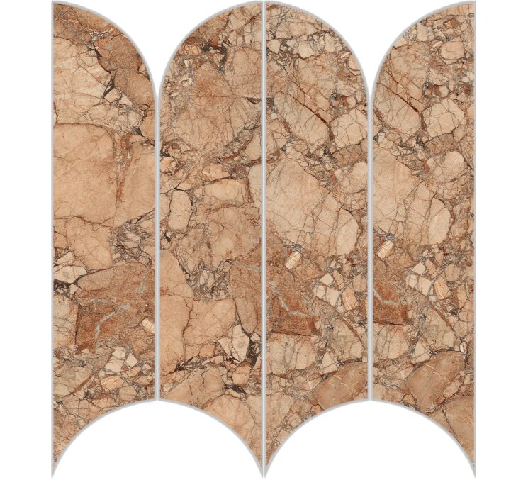 Мозаїка 28.1x31 R9CD Incanto Breccia Pernice Glossy Mosaico Ventaglio Ragno Incanto з колекції Incanto Ragno
