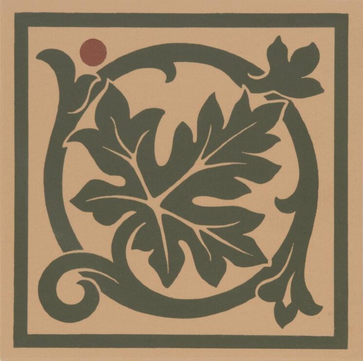 Декор Shaftesbury Corner Green On Buff 15.1x15.1 Victorian Floor Tiles Original Style з колекції Victorian Floor Tiles Original Style