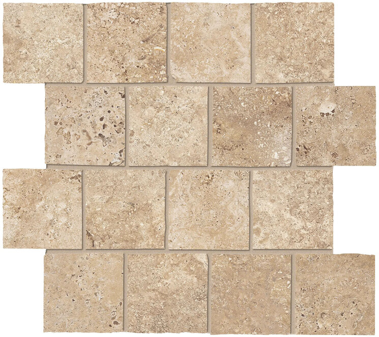 Мозаїка Percorsi Frame Mosaico Travertino Beige R 11 - 31x31 GJM5 Percorsi Frame з колекції Percorsi Frame Keope