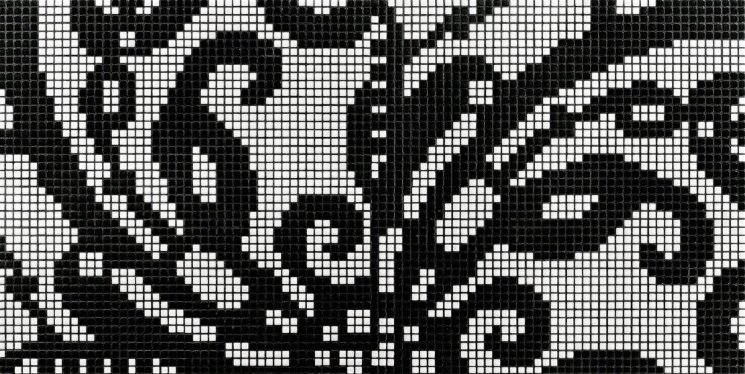 Мозаїка Embroidery Black 58.6x117.2 Decori Opus Romano Bisazza з колекції Decori Opus Romano Bisazza