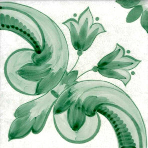 Декор (20x20) Casamicciola Verde Rame IDecori Su Spugnato - Ceramica Artistica Vietrese з колекції Ceramica Artistica Vietrese Giovanni De Maio