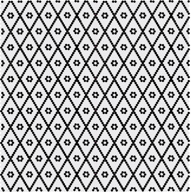 Мозаїка Minuetto - 33.33x33.33  Black&White з колекції Black&White Hisbalit