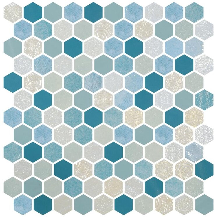 Мозаїка Seagreen 30.1x29 Hexagon Blends Onix Mosaico з колекції Hexagon Blends Onix Mosaico