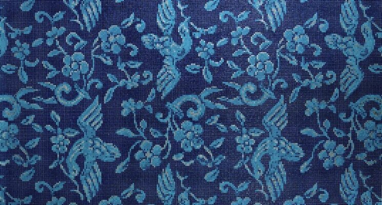 Мозаїка China Birds Blue 129.1x290.5 Decori 10 Bisazza з колекції Decori 10 Bisazza