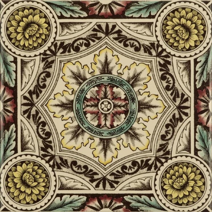 Декор Symmetrical Floral Pattern 15.2x15.2 Artworks Colonial White Original Style з колекції Artworks Colonial White Original Style
