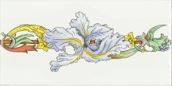 Декор Blue Iris Border Tile 7.6x15.2 Artworks Brilliant White Original Style