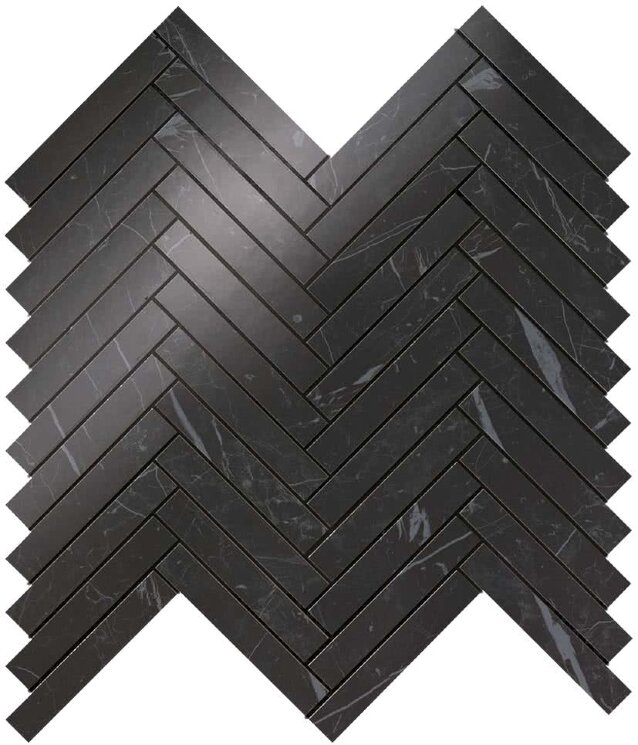 Декор Marvel Nero Marquina Herringbone Wall 9SHN з колекції Marvel Stone Atlas Concorde