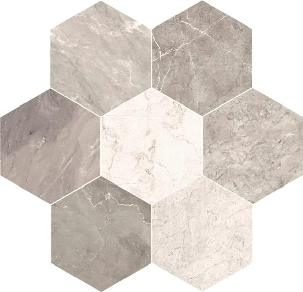 Плитка Grigio Light Esagono 35x40 Marmo Mix Unica з колекції Marmo Mix Unica