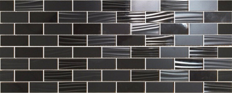 Мозаїка 20x50 Mosaico Lineup Black 3 D - Lineup - PLUM03 з колекції Lineup Paul Ceramiche