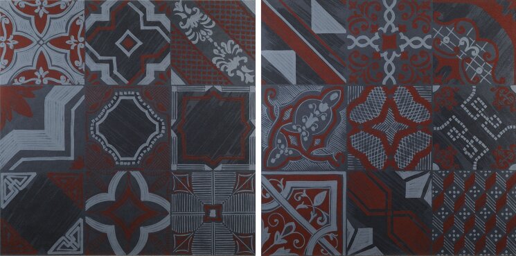 Плитка 20x20 Le Riggiole Nero - Rosso - Le Riggiole - 142505 з колекції Le Riggiole 14 Ora Italiana