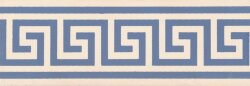 Бордюр Greek Key Border Blue On White 5.3x15.1 Victorian Floor Tiles Original Style