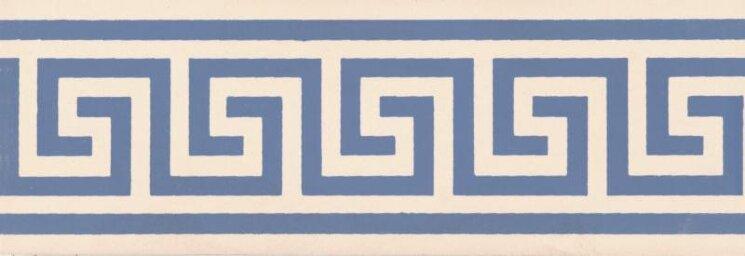 Бордюр Greek Key Border Blue On White 5.3x15.1 Victorian Floor Tiles Original Style з колекції Victorian Floor Tiles Original Style